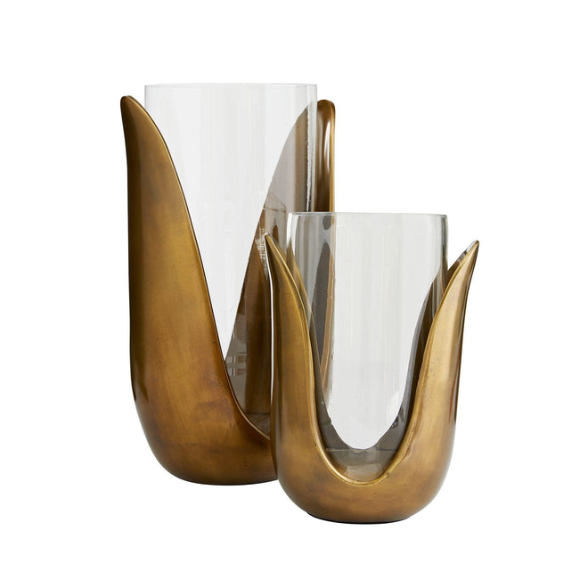 Sonia Vases Set of 2 - Antique Brass