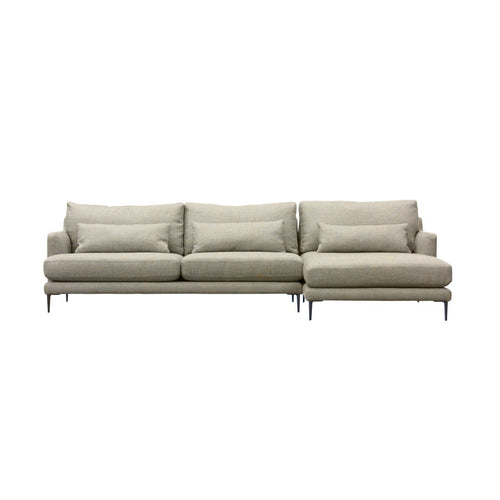 Tanner 3.5 Seater Modular Chaise covered in Unique - Bonay - col. Cobblestone -