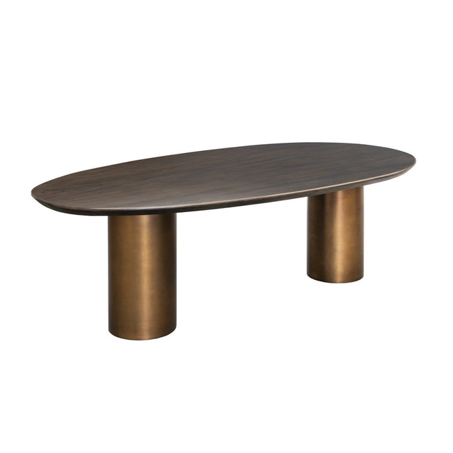 Adela Dining Table - Medium - Tobacco | Brass