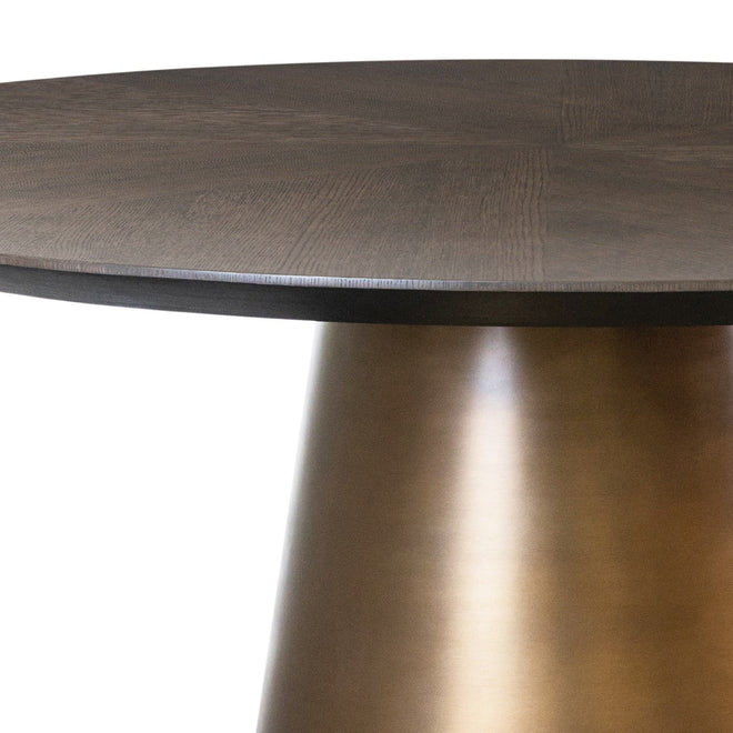 Aldo Dining Table - Medium - Tobacco | Brass