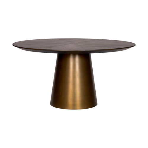 Aldo Dining Table - Medium - Tobacco | Brass