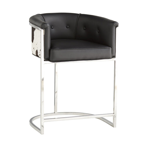 Calvin Counter Stool - Black and White Hide