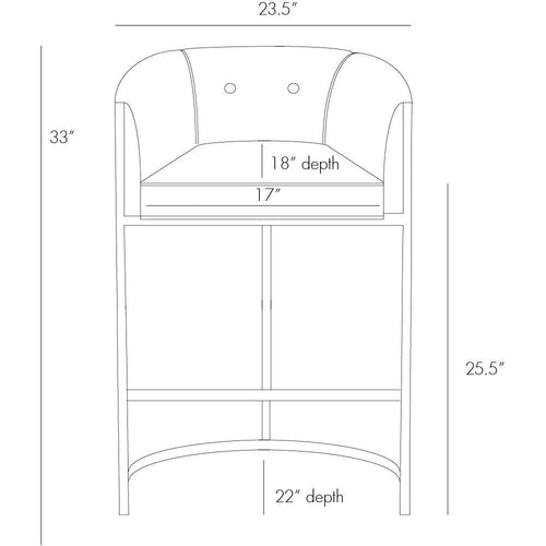 Calvin Counter Stool - Black and White Hide