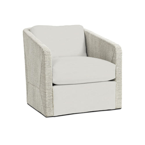 Carmine Swivel Lounge Chair, Fog White