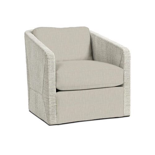 Carmine Swivel Lounge Chair, Fog White
