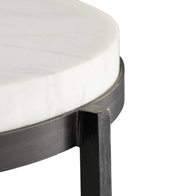 Kelsie Side Table - White Marble