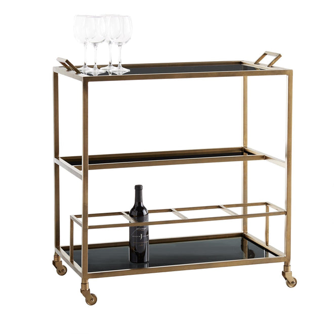 Jak Bar Cart - Antique Brass