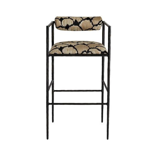 Barbana Bar Stool Ocelot Embroidery