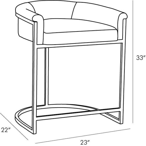 Calvin Counter Stool - Polished Nickel