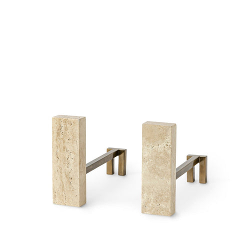 Cordell Travertine Fireplace Andirons