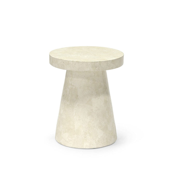 Foley Stone Od Side Table Short, White