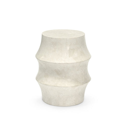 Nali Stone Outdoor Stool, White