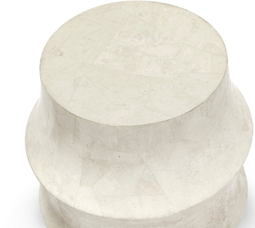 Nali Stone Outdoor Stool, White