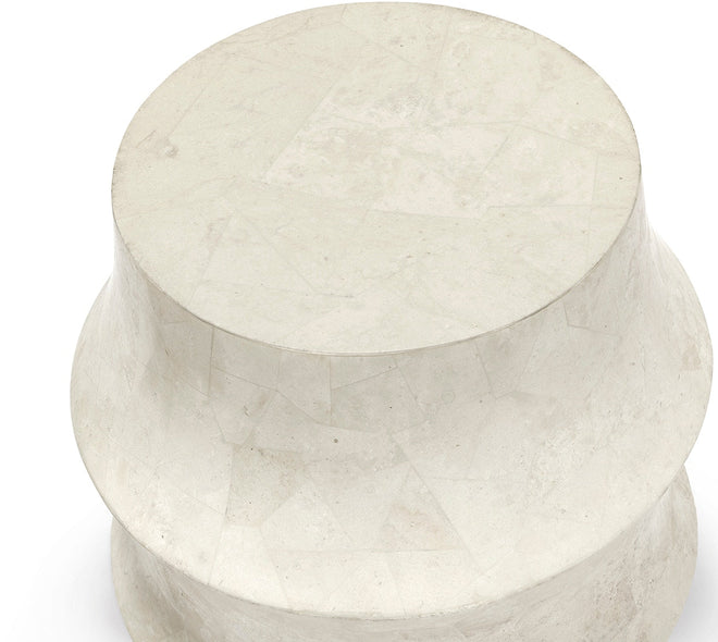 Nali Stone Outdoor Stool, White