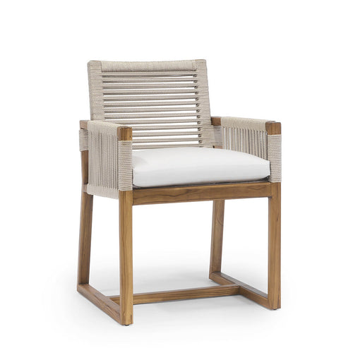 San Martin Outdoor Arm Chair Taupe - Sailcloth Salt 64 Fabric