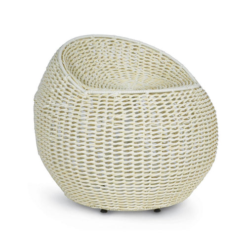 Open Weave Wicker Swivel Stl, Wht