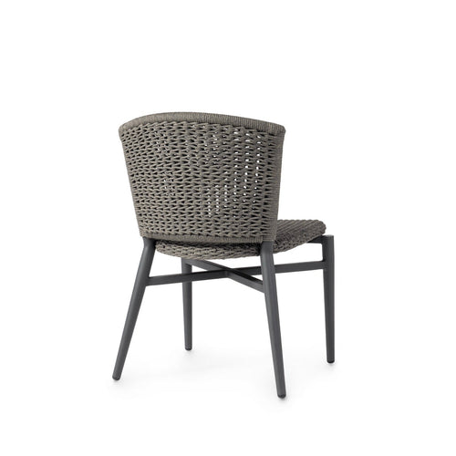 Nina Outdoor Stackable Side Chair, Charcoal