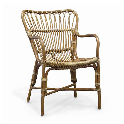 Retro Rattan Dining Arm Chair