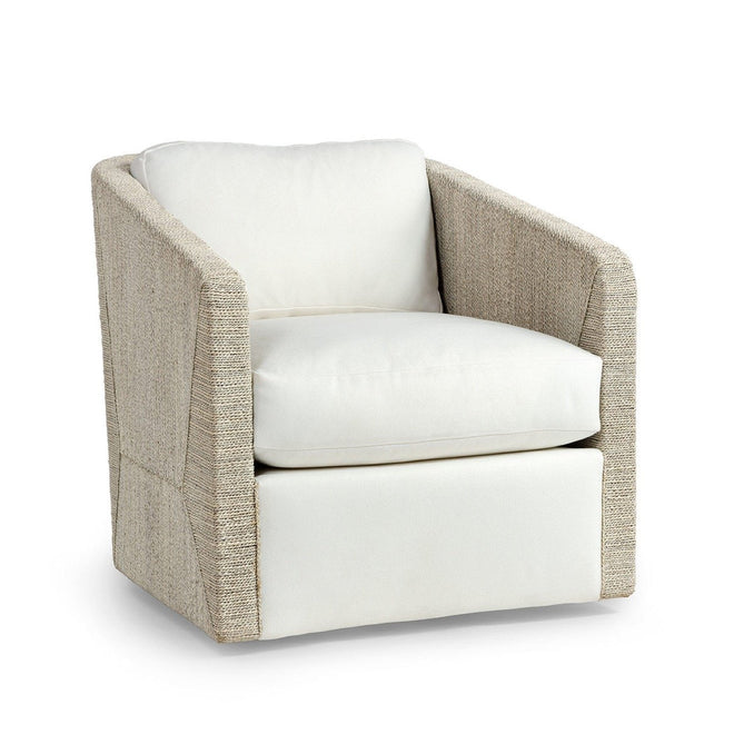 Carmine Swivel Lounge Chair, Fog White