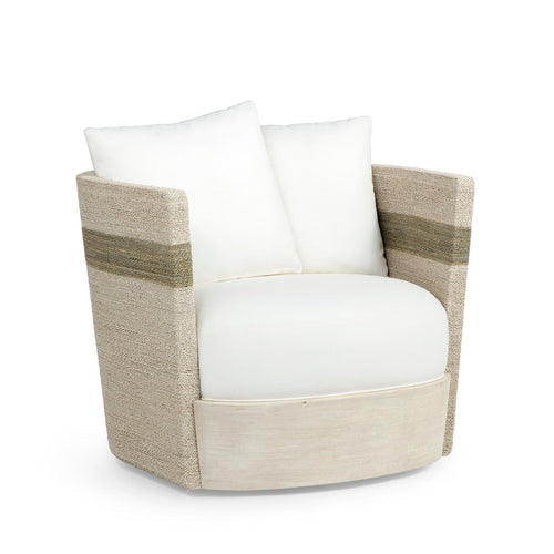 Fritz Swivel Lounge Chair, Fog White