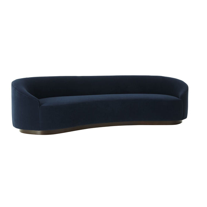 Turner Sofa Indigo Velvet Dark Walnut