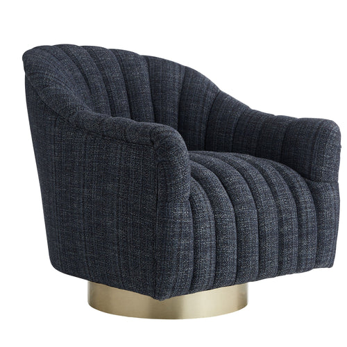 Springsteen Chair Indigo Tweed Champagne Swivel