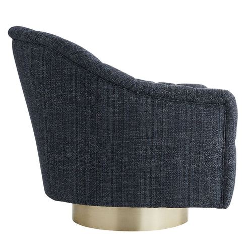 Springsteen Chair Indigo Tweed Champagne Swivel