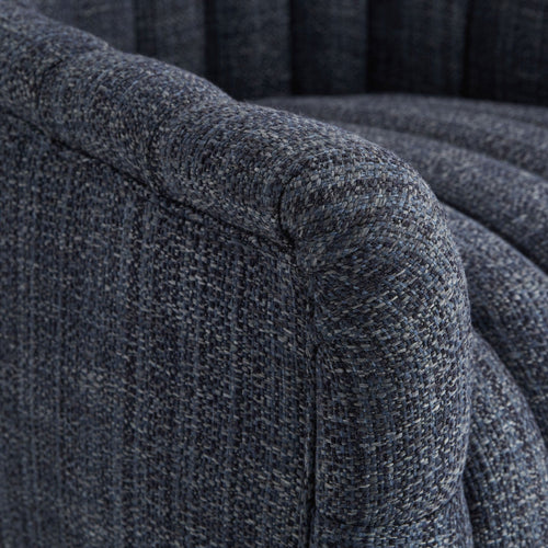 Springsteen Chair Indigo Tweed Champagne Swivel