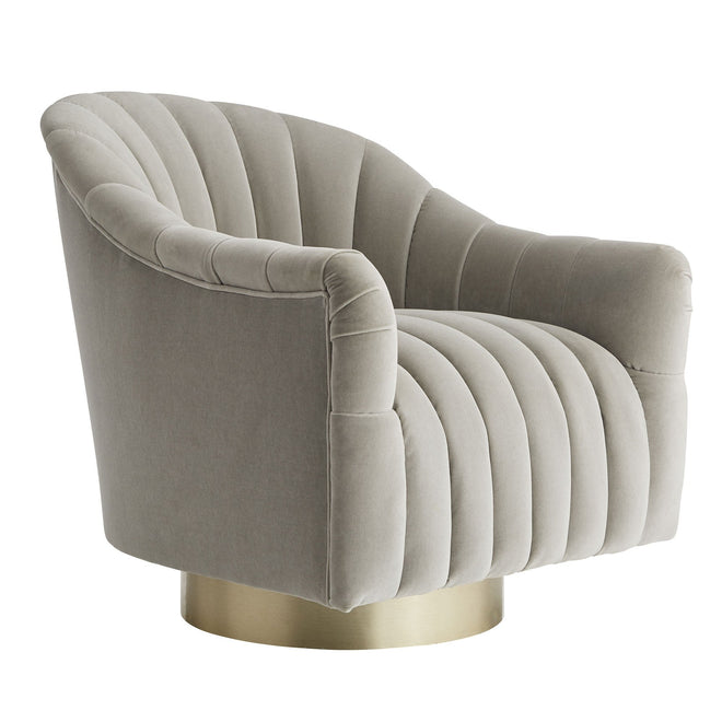 Springsteen Chair Flint Velvet Champagne Swivel