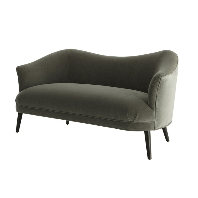 Duprey Settee Sharkskin Velvet Grey Ash