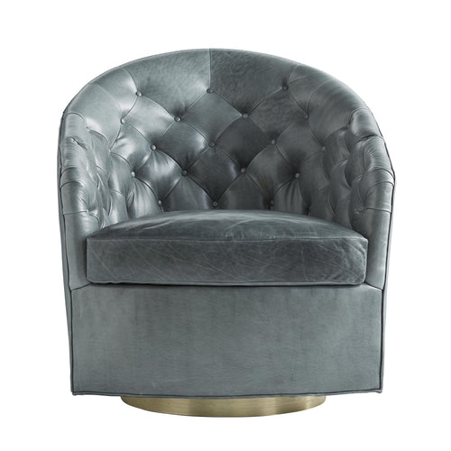 Capri Chair Juniper Leather Champagne Swivel