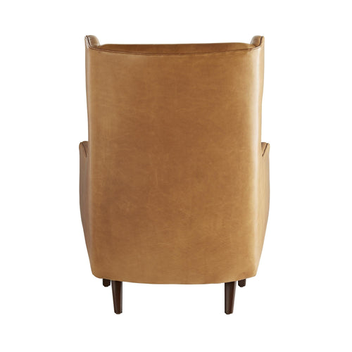 Budelli Wing Chair Cognac Leather Dark Walnut