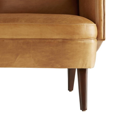 Budelli Wing Chair Cognac Leather Dark Walnut