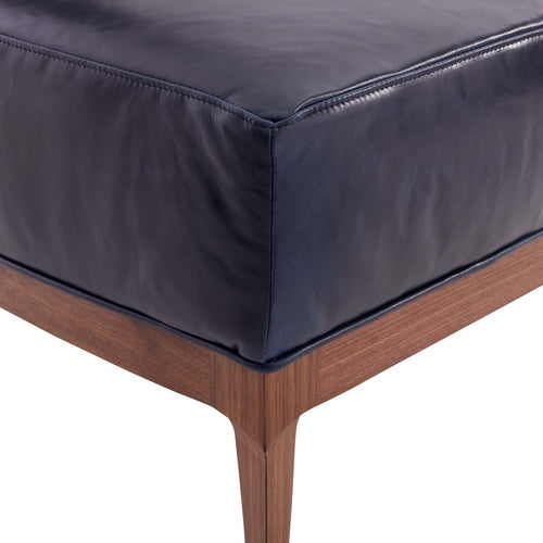 Laurette Ottoman - Indigo Leather