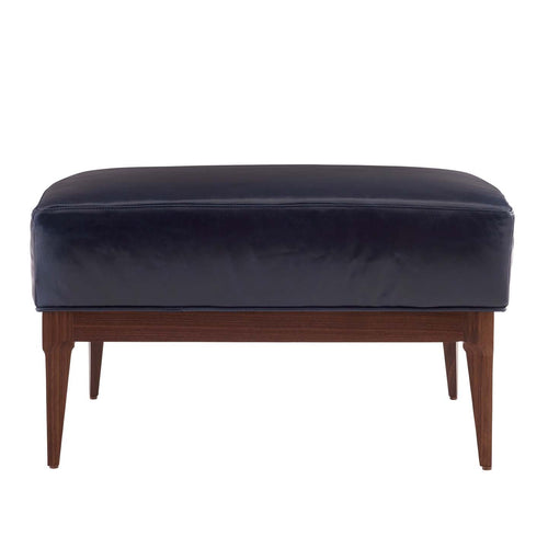 Laurette Ottoman - Indigo Leather