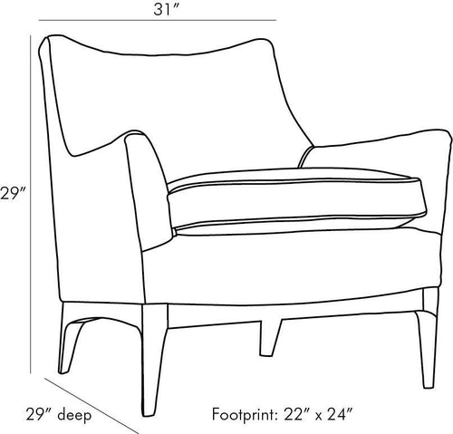 Ferguson Chair Peacock Chenille Walnut