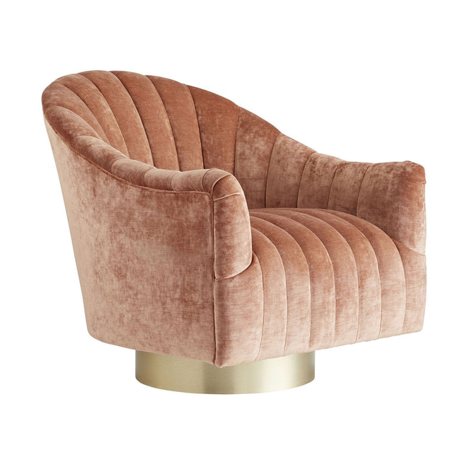 Springsteen Chair Dusty Rose Velvet Swivel