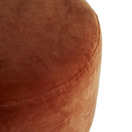 Avalon Ottoman Persimmon Velvet Champagne Swivel