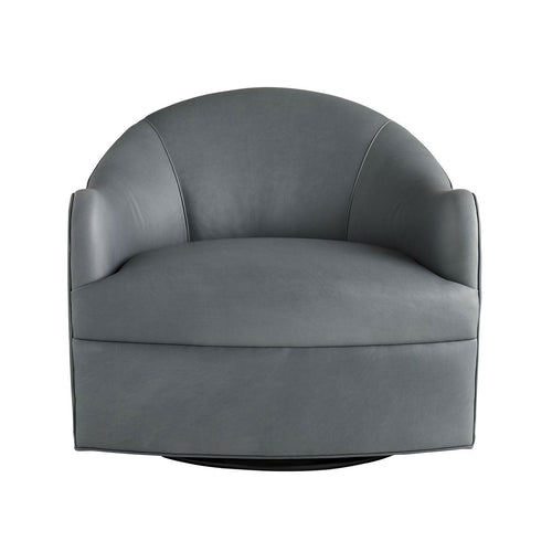 Delfino Chair Anchor Grey Leather Swivel