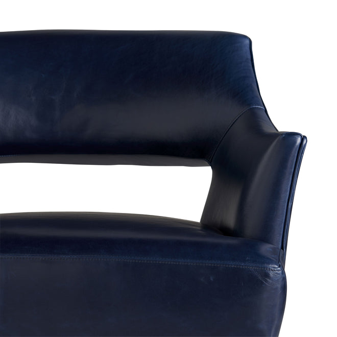 Laurette Chair - Indigo Leather Dark Walnut