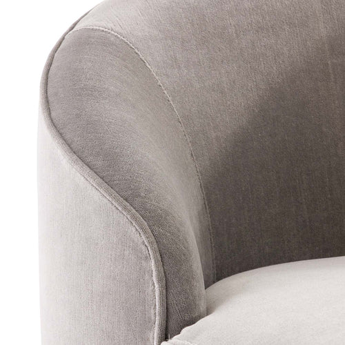 Turner Chaise Sharkskin Velvet Grey Ash, Right Arm