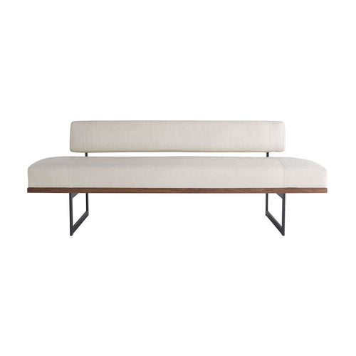 Tuck Bench Ivory Leather