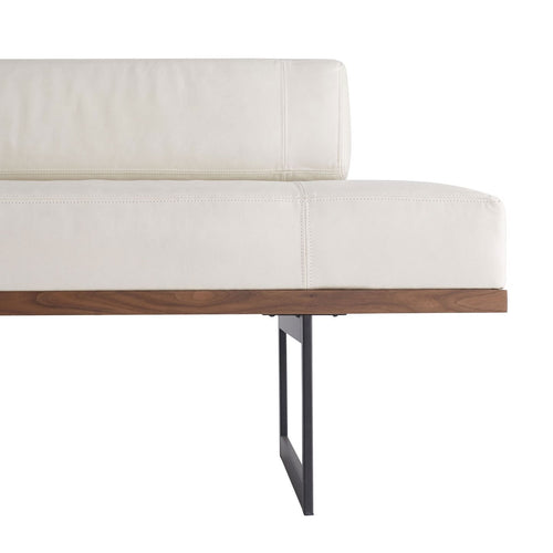 Tuck Bench Ivory Leather