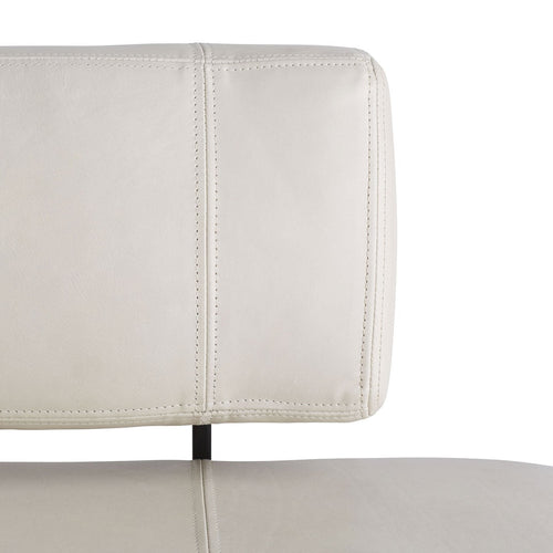 Tuck Bench Ivory Leather