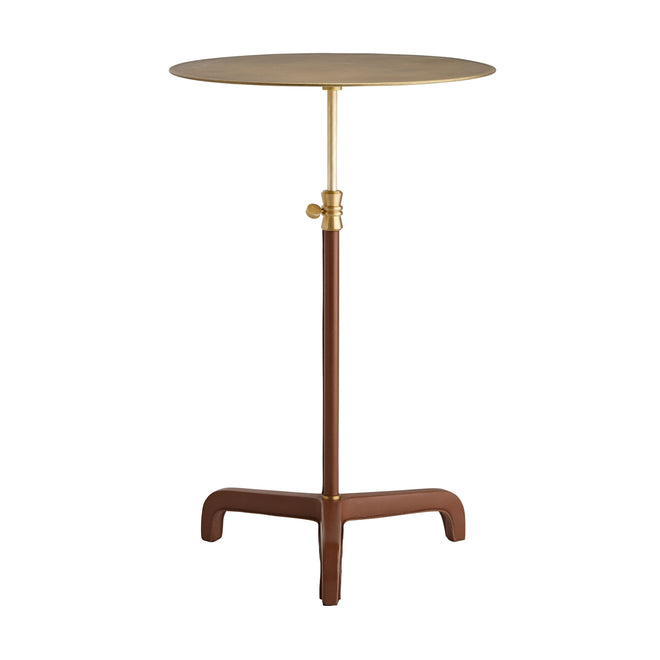 Addison Large Accent Table - Brown Leather