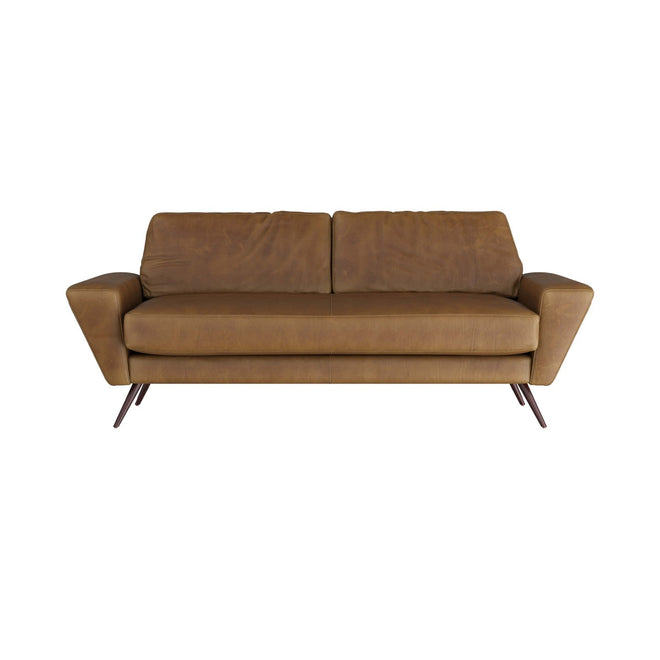 Vidara Sofa Butterscotch Leather Dark Walnut