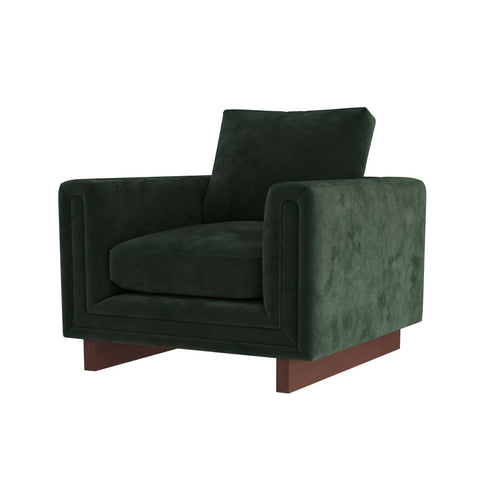 Lovell Chair Forest Velvet Dark Walnut