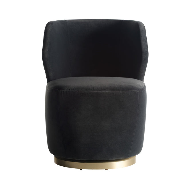 Poppy Chair Midnight Grey Performance Velvet