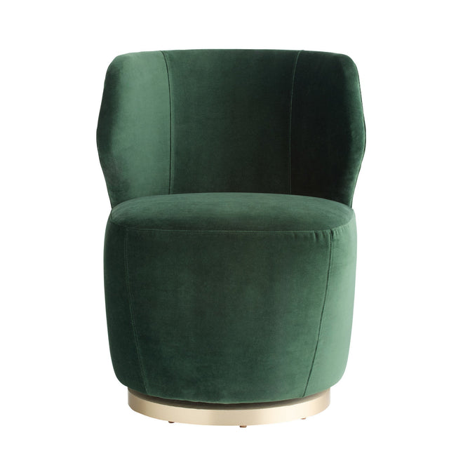 Poppy Chair Forest Velvet Champagne Swivel