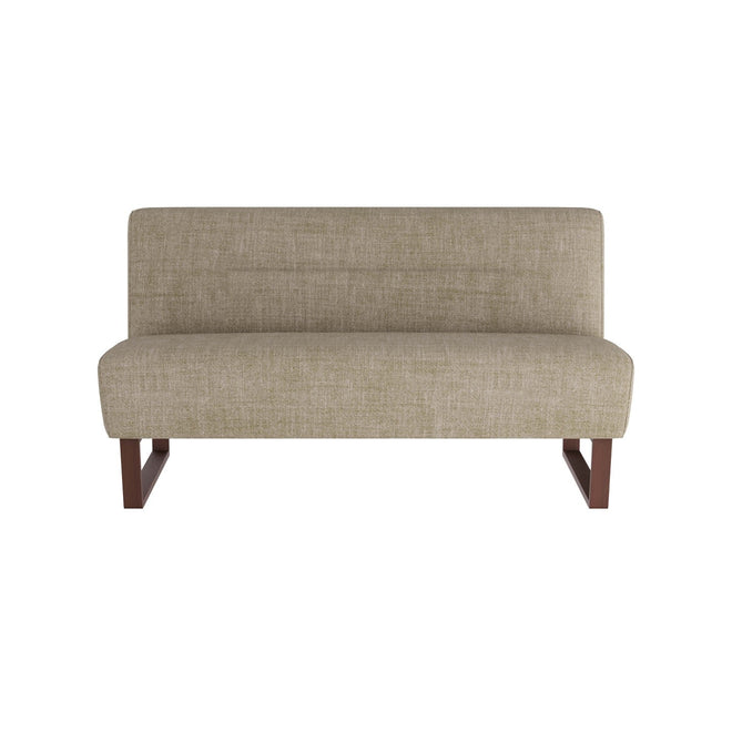 Valeswood Settee Pebble Linen Dark Walnut